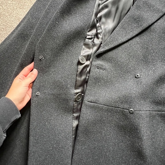 Vintage Emporio Armani Long Wool Trench Overcoat Made in Italy Womens 44 / L/XL - Picture 6 of 16